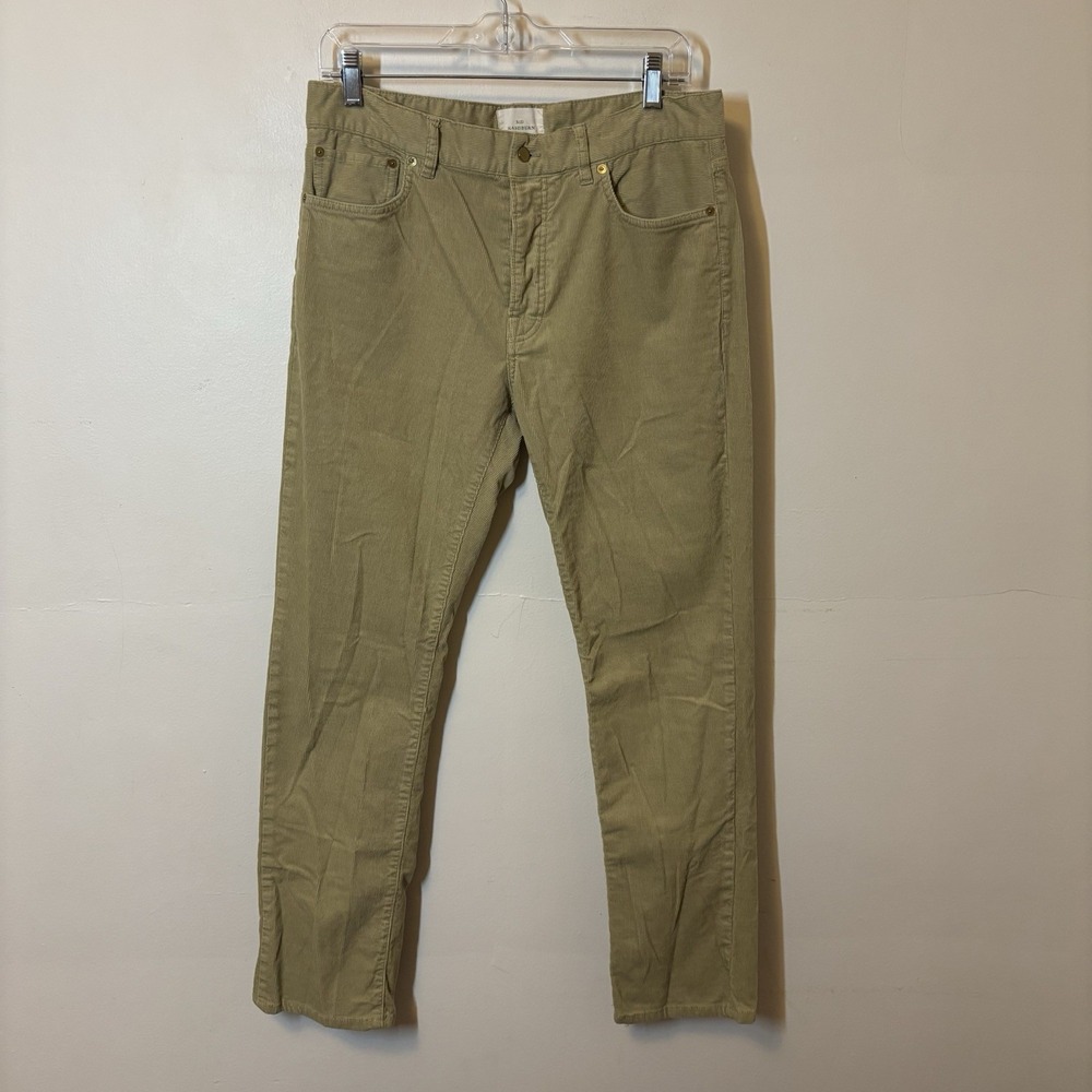 Sid Mashburn Pants Corduroy 33X34 Tan Flat‎ Front 5 Pocket Casual Button Fly
